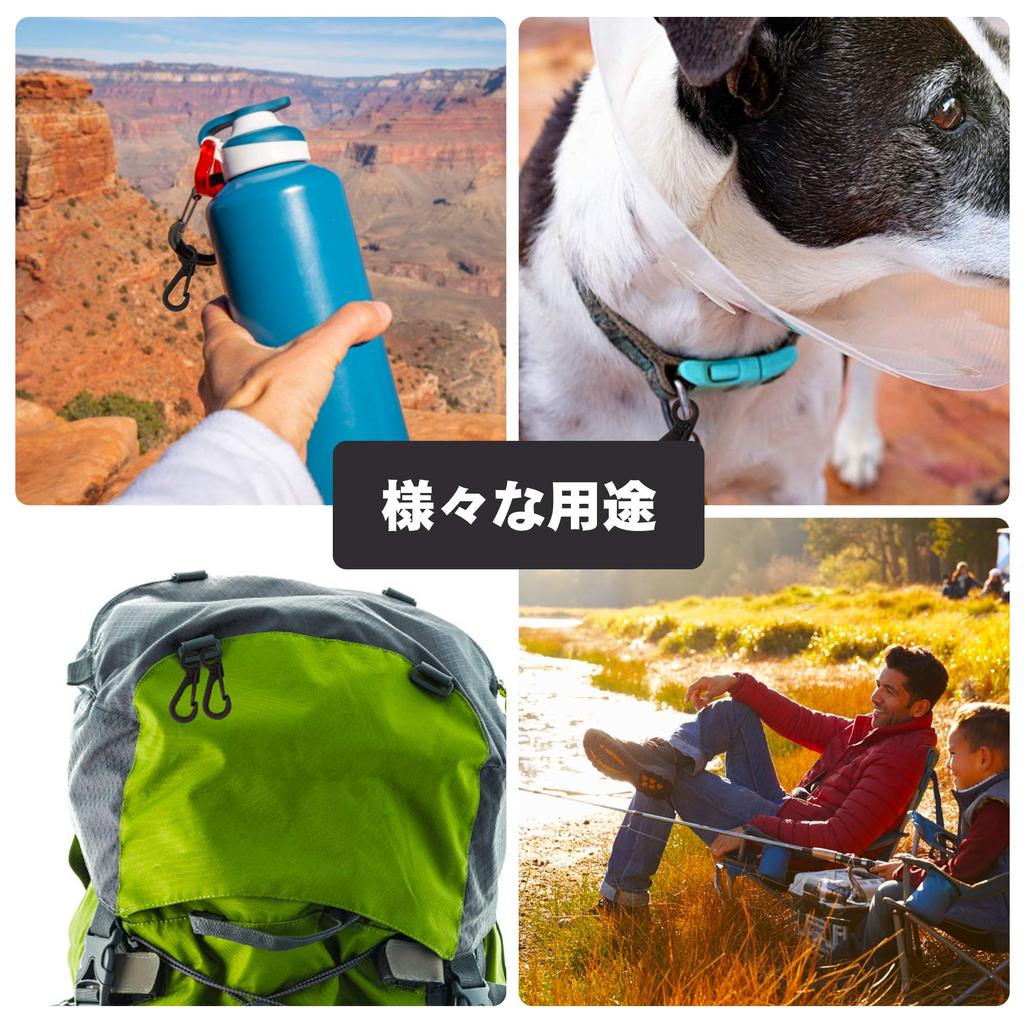 Карабин маленький мини-типа набор из 10 мини-карабинов карабин-защелка брелок аксессуар крепление для ключей кемпинг поход TEMLUM (черный)