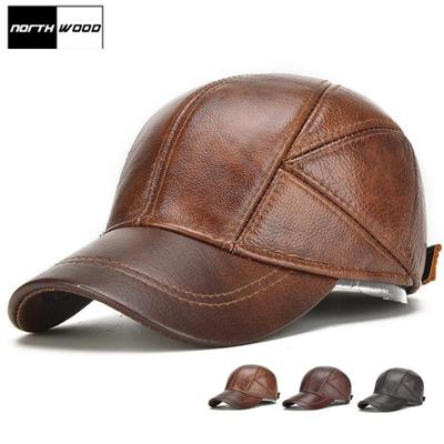 Мужская утеплённая кепка из кожи, цвета в ассортименте
