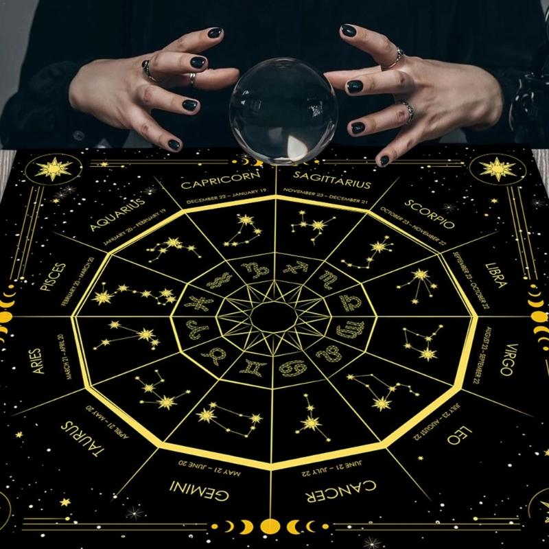 Квадратная скатерть для гадания маятником, коврик для карт Таро, скатерть для алтаря с рунами