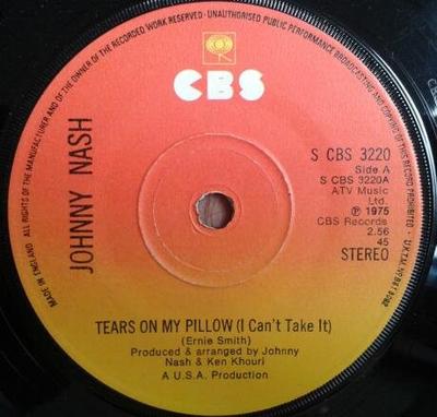 7-дюймовая пластинка JOHNNY NASH Tears On My Pillow I Cant Take It SCBS3220 CBS 1975 UK Регги Ска Даб Б/у