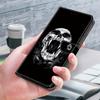 Fangs Skull Head Pattern PU Leather Wallet Flip Photo Frame Book Case for iPhone Samsung Huawei Honor Xiaomi Redmi Oppo Sony Motorola Nokia Google
