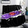 Black Gengar Printed Flannel Blanket, soft throw for bedroom sofa, washable, Christmas present, great gift.