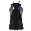 European & American Halloween Sleeveless Chiffon Color Block Dress