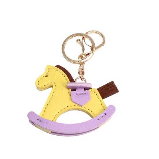 Keychain Imitation Leather Shaking Horse Design Key Chain Pendant Lightweight Key Holder
