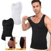 Sleeveless Compression Shirt for Men Slimming Shapewear Deep U Neck Tank Top Tummy Control Waist Trainer Workout Undershirt