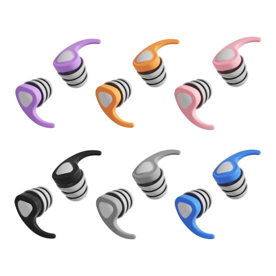 2Pcs Silicone Noise Reduction Earplugs Washable Waterproof Reusable Hearing Protection Swimming Concerts Work Study Sleeping Silent Earplugs