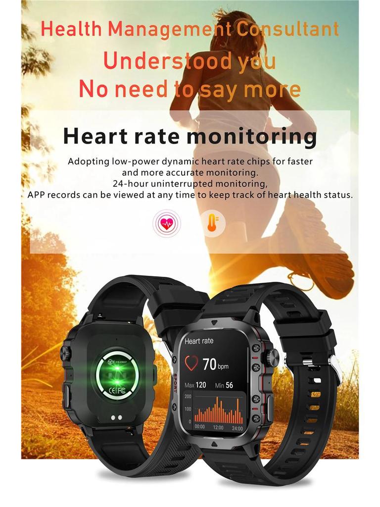 3ATM Уличные мультиспортивные смарт-часы с Bluetooth-звонками и длительным временем ожидания.