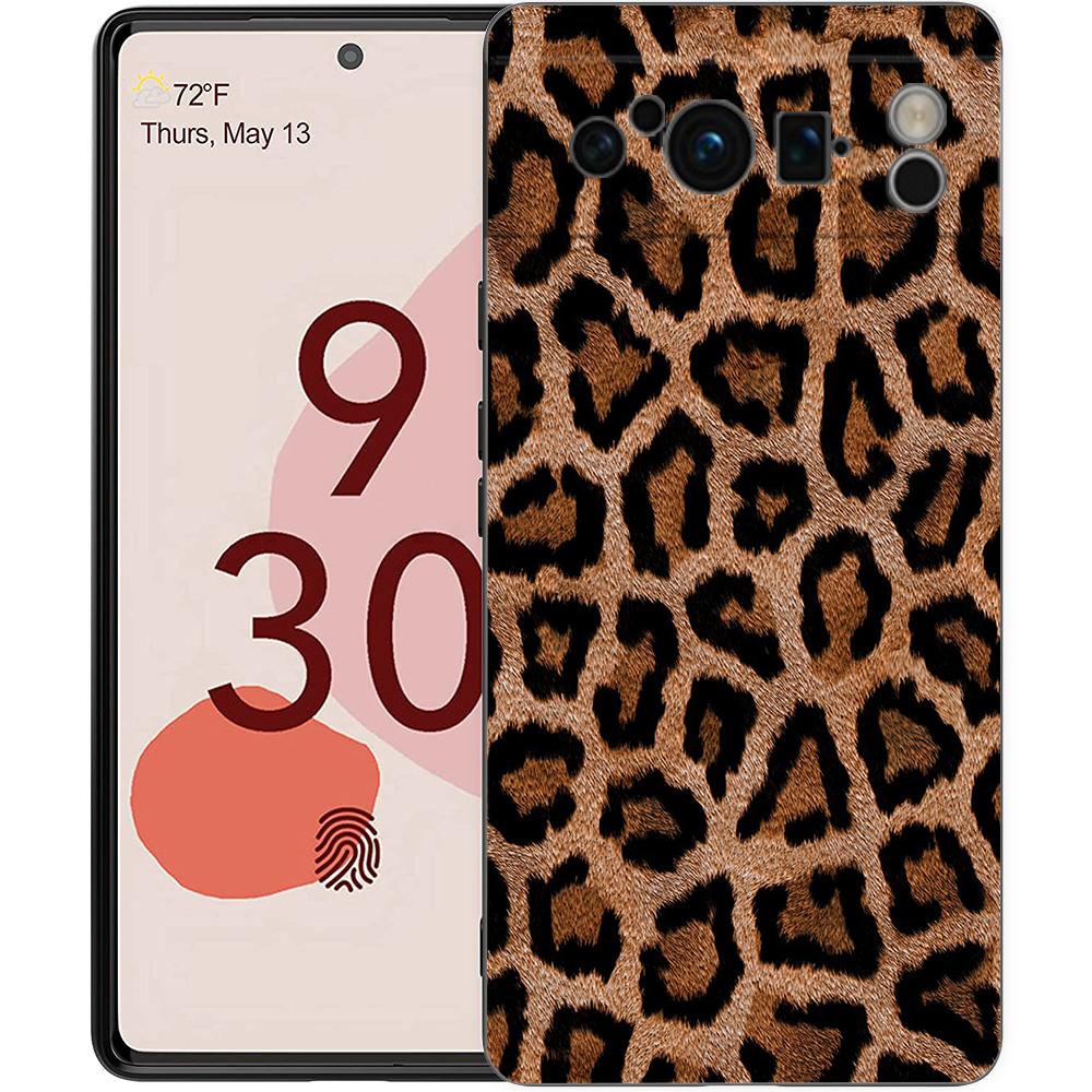 Sexy Trendy Leopard Print Phone Case For Google Pixel 10 9 8 7 Pro 9A 8A 7A 6A 6 Pro XL Soft TPU Bumper Black Cover
