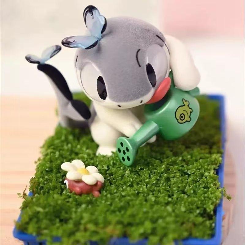 Новая оригинальная фигурка Sharkitty Серия Ver.1 с флоковым покрытием Кавайное животное Коробка-сюрприз Декор для стола Украшение Подарок на день рождения