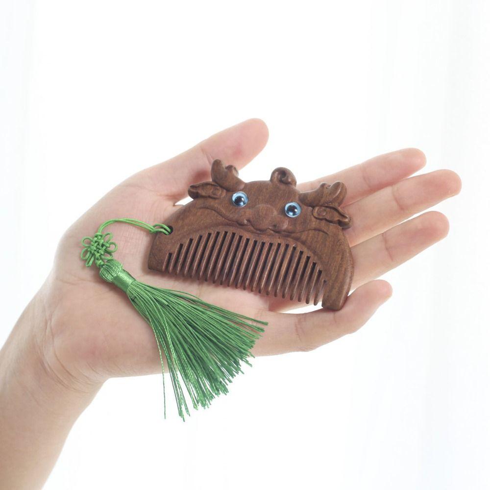Point Chinese Zodiac Hair Styling Pocket Comb Wooden Hair Comb Fine Tooth Comb Massage Comb