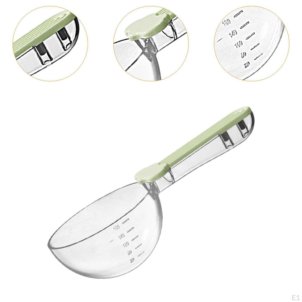 Spoon Ergonomic Handle Clear for Puppy Kitten with Scale Pet Food Measuring Cup Bag Clip