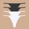 4Pcs Seamless Ice Silk Thongs Women's Thin Waistband Panties Underwear Sexy Low Waist Bikini G-String Female Stretch Lingerie