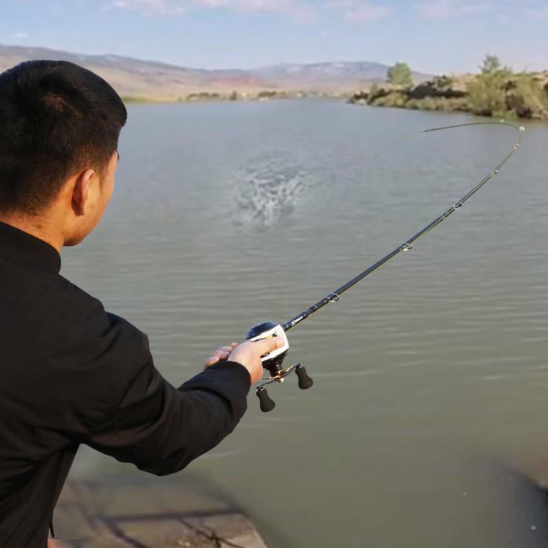 Fishing Rod Baitcasting Fishing Pole Protable Ultra- Lightweight for Big Fish Freshwater Saltwater