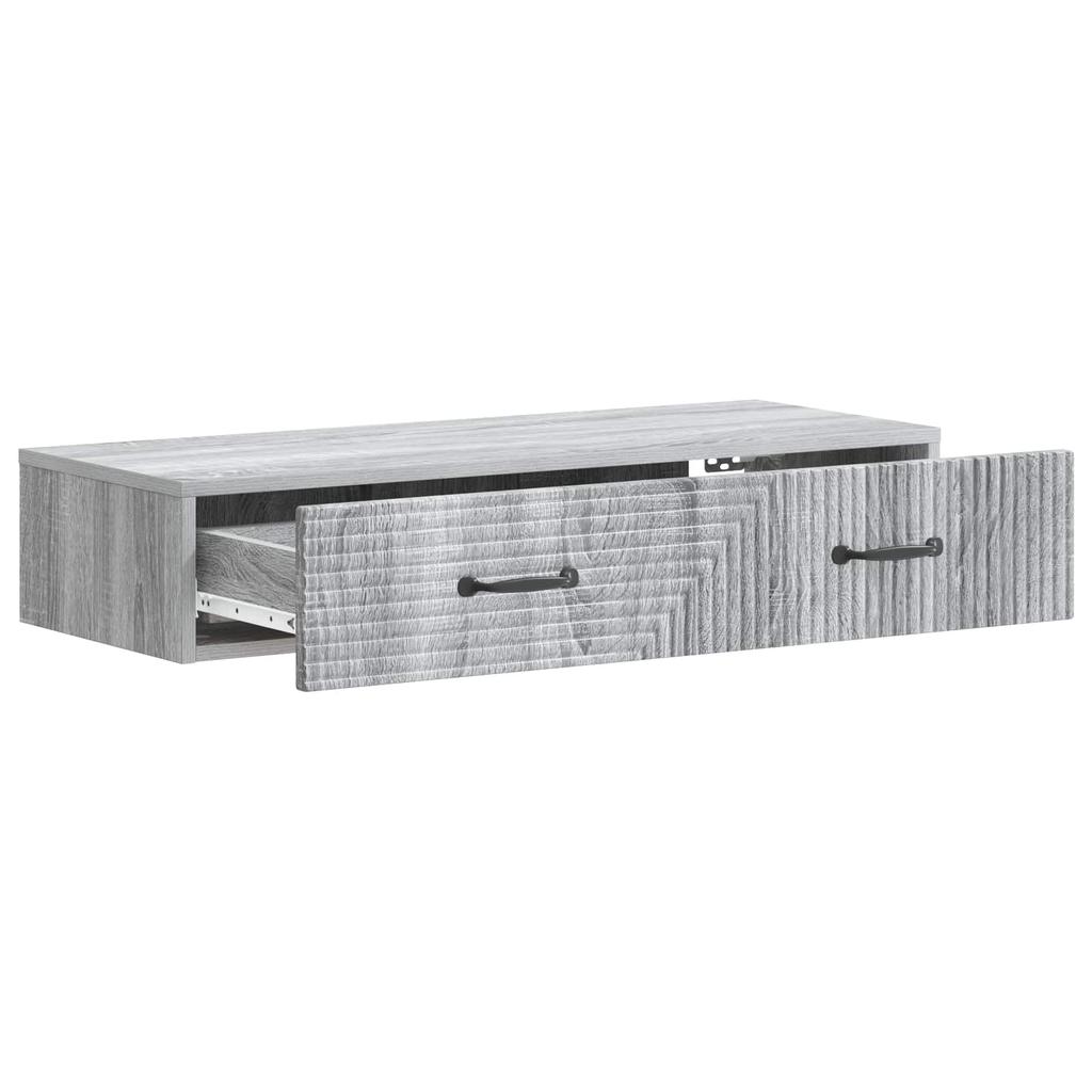 Wall Mounted Side Table Grey Sonoma 87.5 x 34.5 x 17 cm