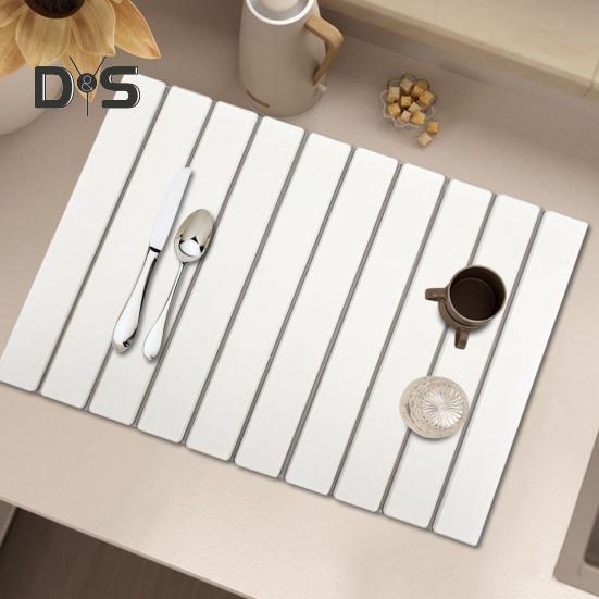 Коврик для сушки кухонной столешницы, быстросохнущий, водопоглощающий коврик из диатомита, складная тарелка, миска, держатель для бутылок, стаканов, коврик из диатомита