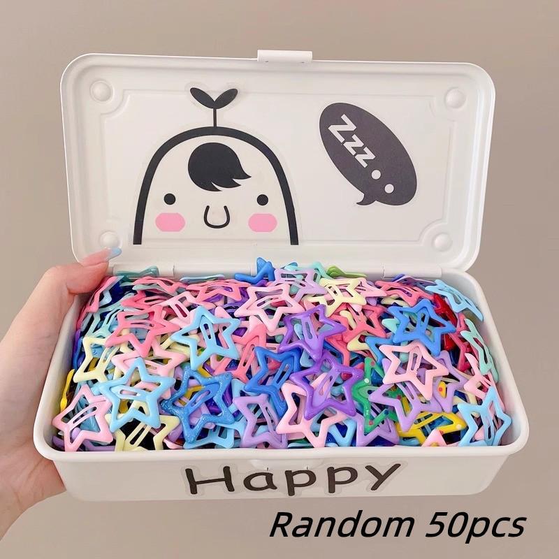 Милые заколки для волос в виде звезды «Дофамин»: Самодельные пятиконечные заколки-зажимы BB для челки женщин и детей