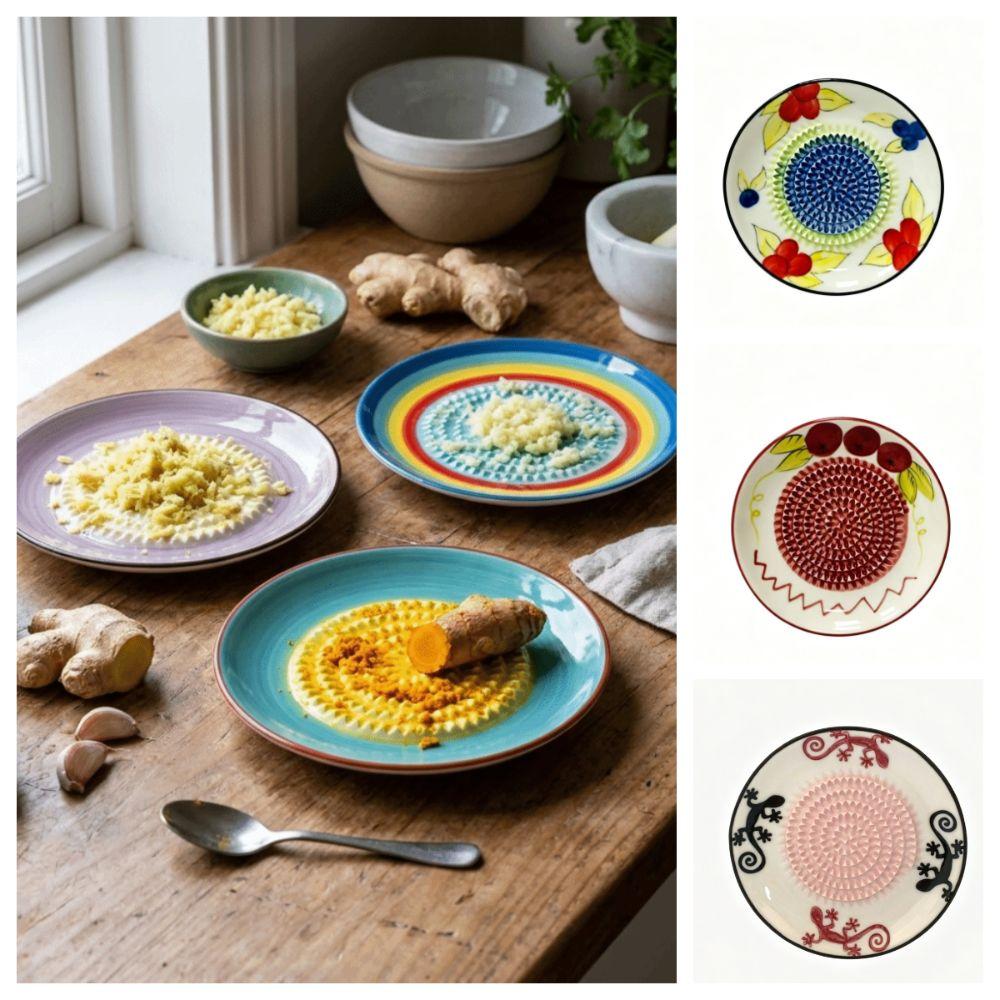 Non-Slip Ceramic Ginger Grater Easy Clean Fruit Grinding Tool Manual Garlic Masher  Tomato Grating
