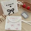 Mini Sanitary Pad Pouch Sweet Bowknot Embroidery Cosmetic Bag Portable Bowknot Storage Bag  Women