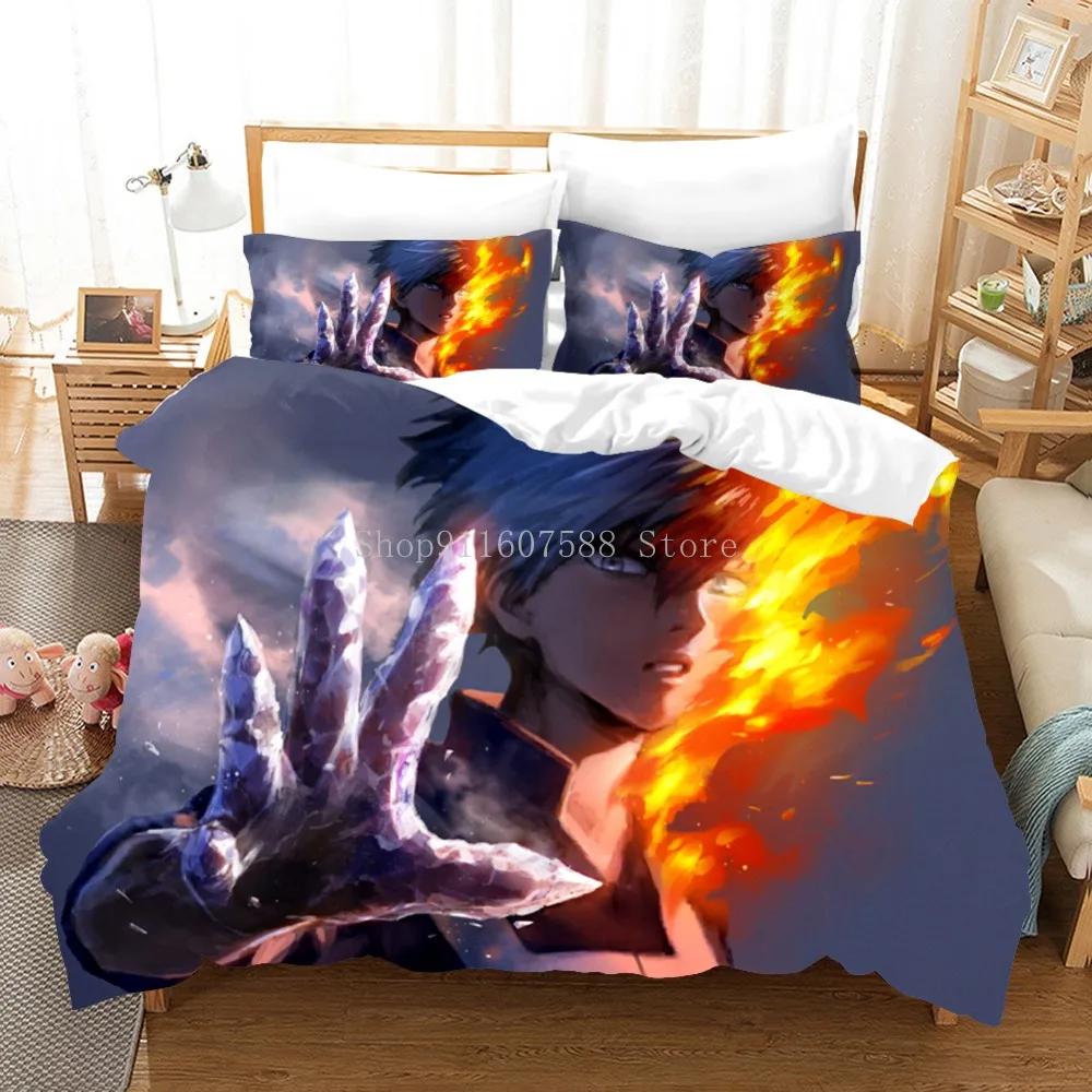 Anime My Hero Academia Printed Bedding Collection Cartoon Duvet Covers Pillowcases Comforter Bedding Collection Bedclothes With Bed Linen