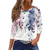Short Sleeve Tee 2024 Women'S Fashion Casual Round Neck 3/4 Sleeve Loose Shirts Printed T-Shirt Ladies Top Bluzki Damskie