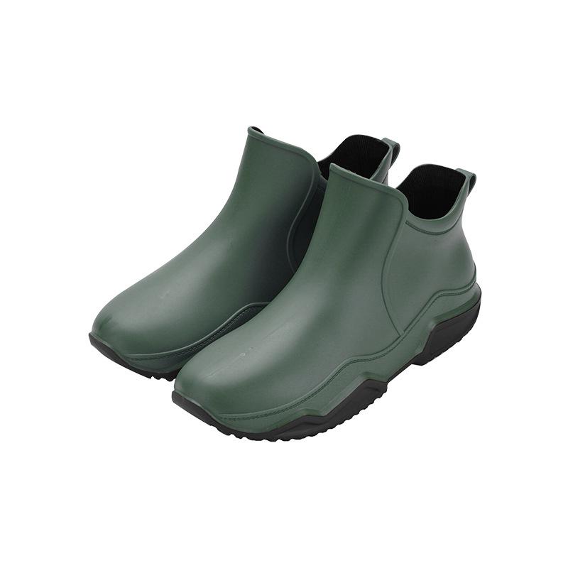 Мужские низкие водонепроницаемые мотоциклетные сапоги для езды на мотоцикле - нескользящая резиновая обувь для рыбалки