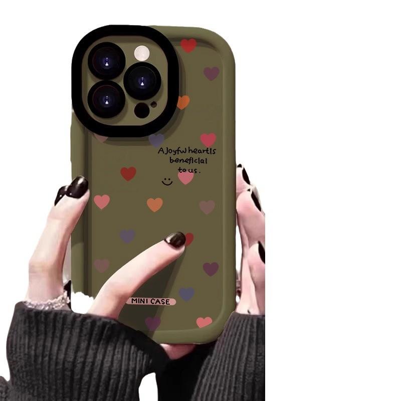 Full Screen Colorful Hearts for Apple 16promax Mobile Phone Case for IPhone14pro Puff 15 Anti-fall 13/11