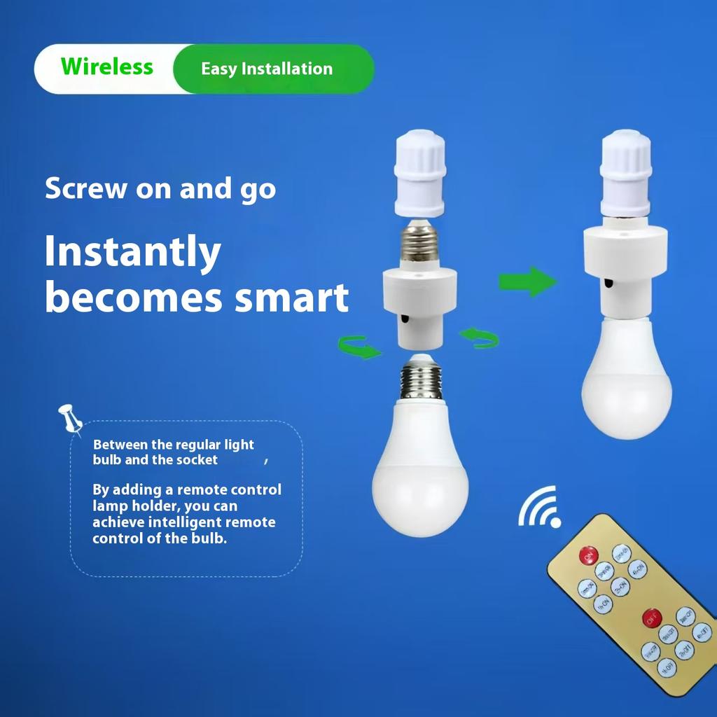 E27 60 Вт Беспроводной пульт дистанционного управления Умный таймер Выключатель Патрон для лампы 110 В 220 В Дом Несколько светильников Детская комната Спальня Таймер Выключатель
