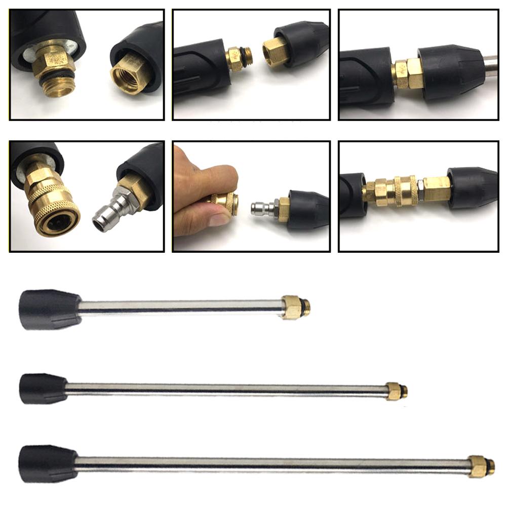 15/20/38/50cm Extension Wand For High Pressure Wash Gun With M14 Thread Or 1/4 Quick Connection Extension Rod Car Wash