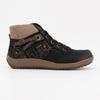 Women's ROMIKA Black Shearling High-top Sneakers with Brown Strap Patterns