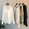 Vintage Silk Women Shirt Fashion Casual Autumn New Button Up Satin Blouse Women Long Sleeve Plus Size Office Lady White Blouses