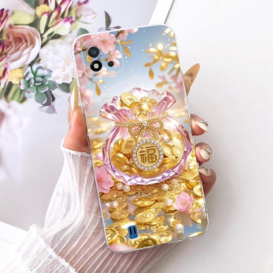 Чехол для Realme C11 2021 RMX3231 Цветы Расписной Чехол Мягкий Силиконовый Чехол для Телефона Для Realme C20 C 11 RealmeC11 2021 Сумки