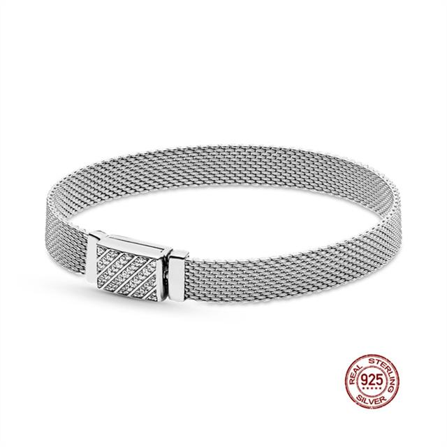 New 925 Sterling Silver Snake Chain Bracelet For Women Infinite Knot Daisy Flower Clasp Femme Bracelet Bangles Women Jewelry