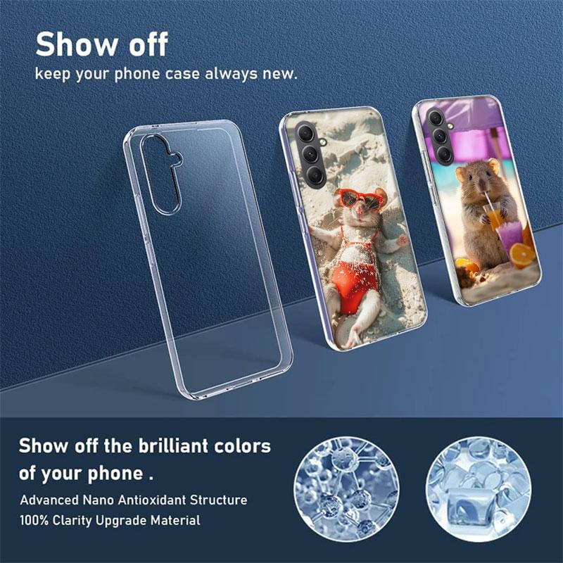 Cute Hamster Phone Case for Samsung A17 A37 A57 A07 A16 A26 A36 A56 A06 A02S A12 A22 A32 A52S A04S A14 A24 A34 A54 A03 A13 A33 A