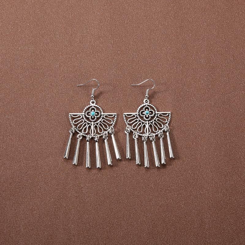 Серьги-кисточки в китайском дворцовом стиле в стиле ретро: Этнические тибетские серебряные украшения Ханфу