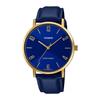 Мужские часы с кожаным синим ремешком, Blue Leather Men's Watch,  Casio