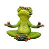 Зеленая лягушка скульптура смола йога лягушка украшение милая медитирующая лягушка статуэтка стол