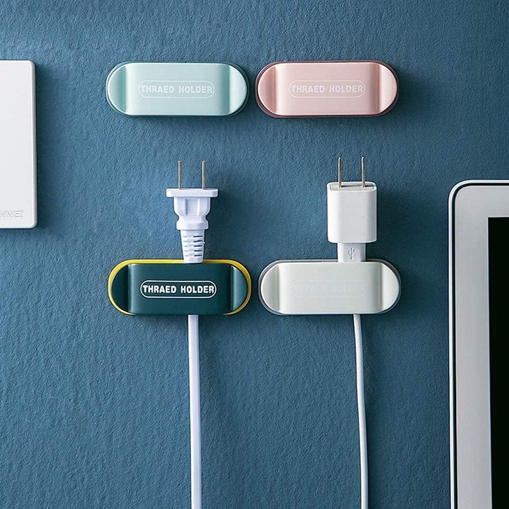 4pcs electrical plug holders,Plug Organizer,phone charger holders for nightstand,charging cord holder wall,car Cable Clips,cord hooks,wire holder for