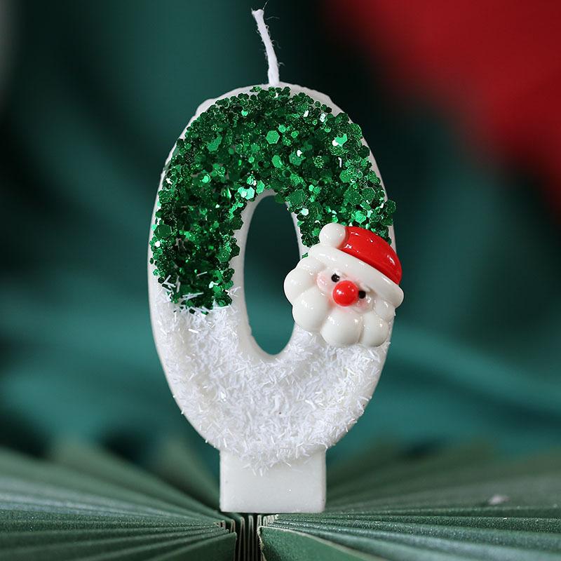 Christmas Happy Birthday Candles for Cake Decorating Supplies Unscented Number Candles Cake Topper Decorations