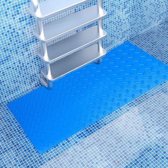Pool Ladder Mat Non-Slip Texture Flexible Step Mat Easy To Store Cuttable Protective Pool Liner Pad Stairs Stability Cushion Protector for Pool Ladder