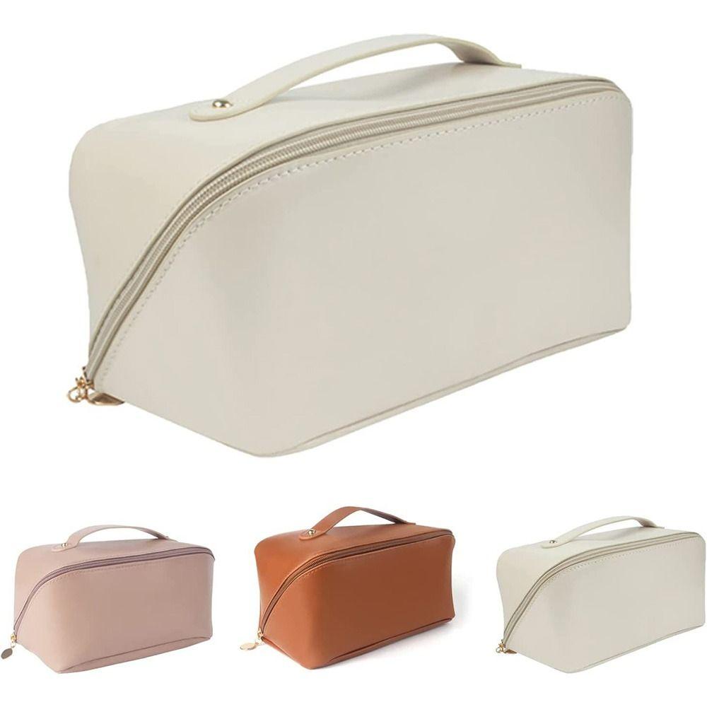 PU Leather Waterproof Big Space Cosmetic Bags Large Capacity Makeup Bags Toiletry Organizer Bags