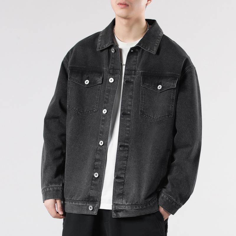 Осень Новая джинсовая мужская весенне-осенняя свободная куртка Повседневная универсальная молодежная джинсовая верхняя мужская верхняя часть