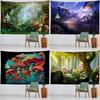 Mushroom Castle Forest Pattern Tapestry Home Wall Decoration Tapestry Bedroom Living Room Tapestry