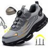 Rotating Button New Safety Shoes Women Anti-smash Anti-puncture Work Shoes Fashion Women Sport Shoes Security Protective Boots
