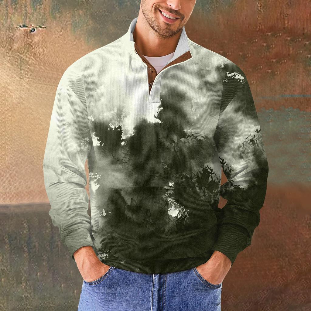 Мужская повседневная толстовка в стиле ретро с градиентным принтом