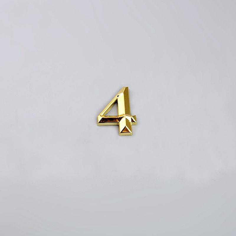 House Number Stickers 3D Self Adhesive Door Plate Sign Digits Apartment Hotel Office Door Address ABS Plastic Label 5cm Silver
