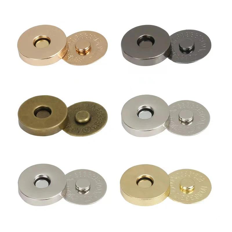 Magnetic Snap Fasteners Clasps 1 Set 14/18MM Easy to Use Buttons for DIY Handbag Purse Keychain Craft Accessories