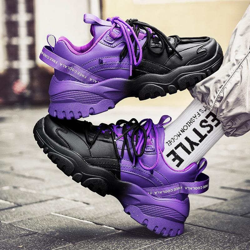 Ретро Harajuku Мужские повседневные кроссовки Уличные суперзвездные туфли Удобные кроссовки на платформе Мужские массивные туфли Дизайнерские мужские кроссовки