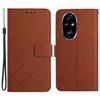 HT06 For Honor 200 Pro 5G Case Rhombus Imprinted Leather Wallet Phone Cover
