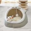 Мультяшная кровать для питомца, кошачьи пещеры, гнездо, полузакрытая, уютная, теплая, удобная, для сна, домик для животных