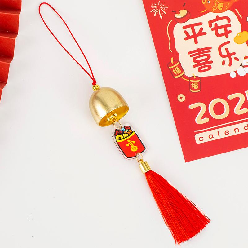 Новогодняя подвеска с кисточкой в виде колокольчика, весенний фестиваль, благословение, молитва, колокольчик, знак желаний, подвесной декор, сумка, кулон, домашний декор